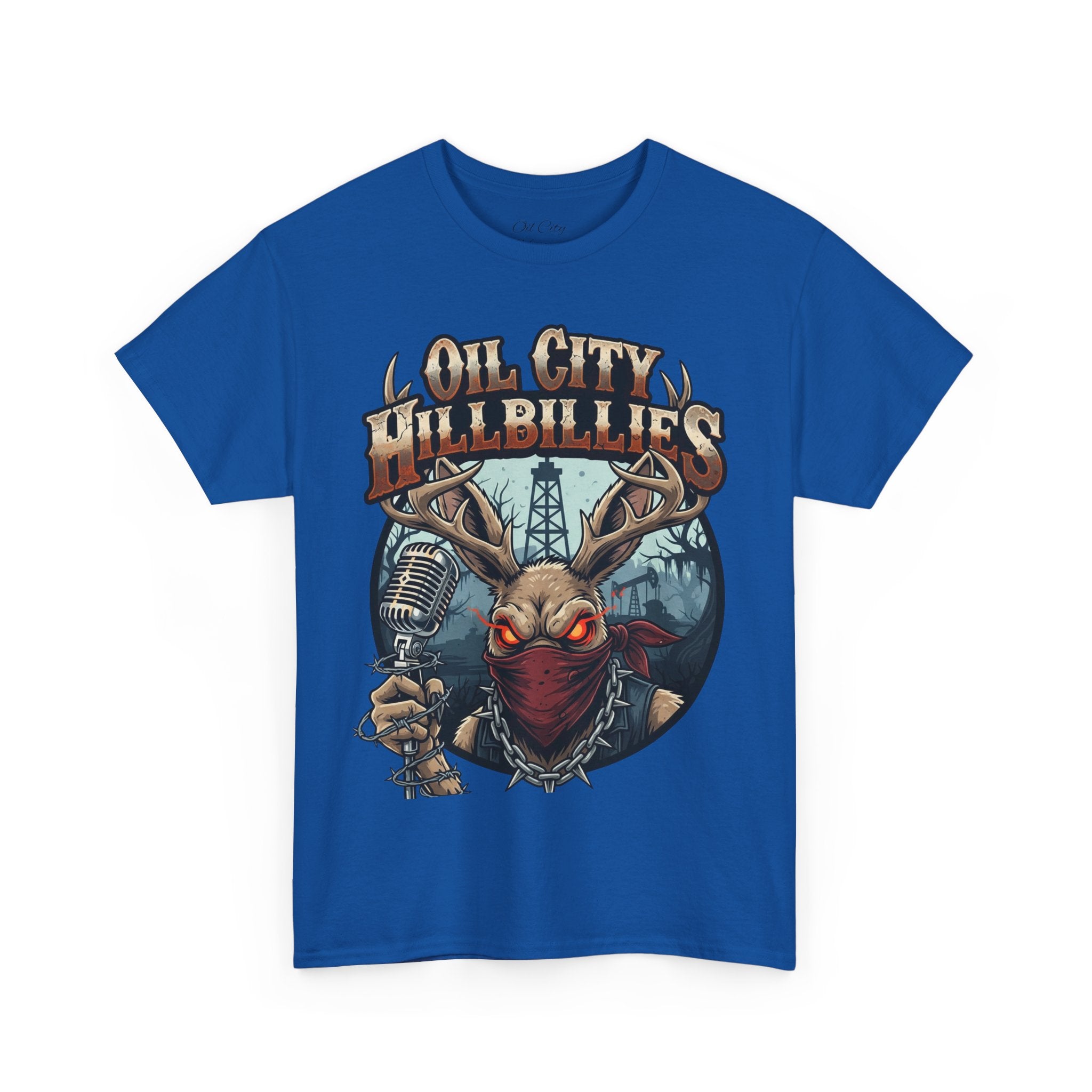 Oil City Hillbillies Unisex Heavy Cotton Tee | Vintage Graphic Tee, Music Festival Shirt, Country Style Apparel, Gift for Him, Casual Wear