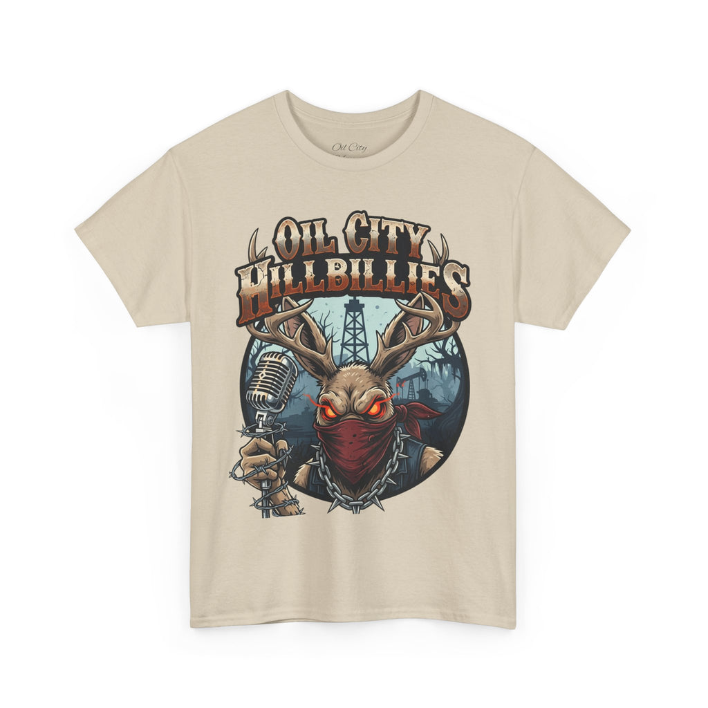 Oil City Hillbillies Unisex Heavy Cotton Tee | Vintage Graphic Tee, Music Festival Shirt, Country Style Apparel, Gift for Him, Casual Wear