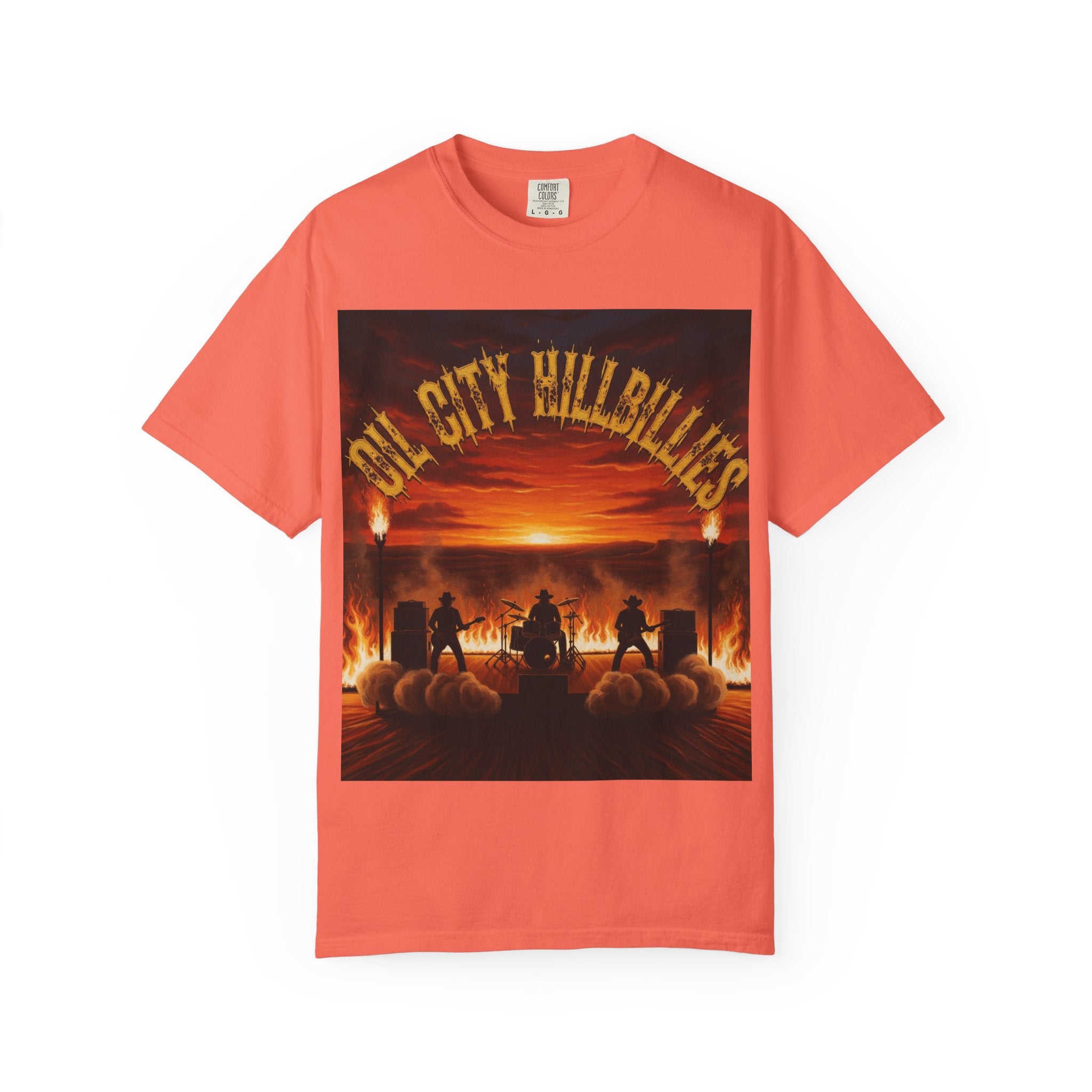 Oil City Hillbillies Sunset Vibe Unisex Tee – Summer Shirt, Festival Fashion, Vintage Graphic Band Tee, Edgy Southern Streetwear