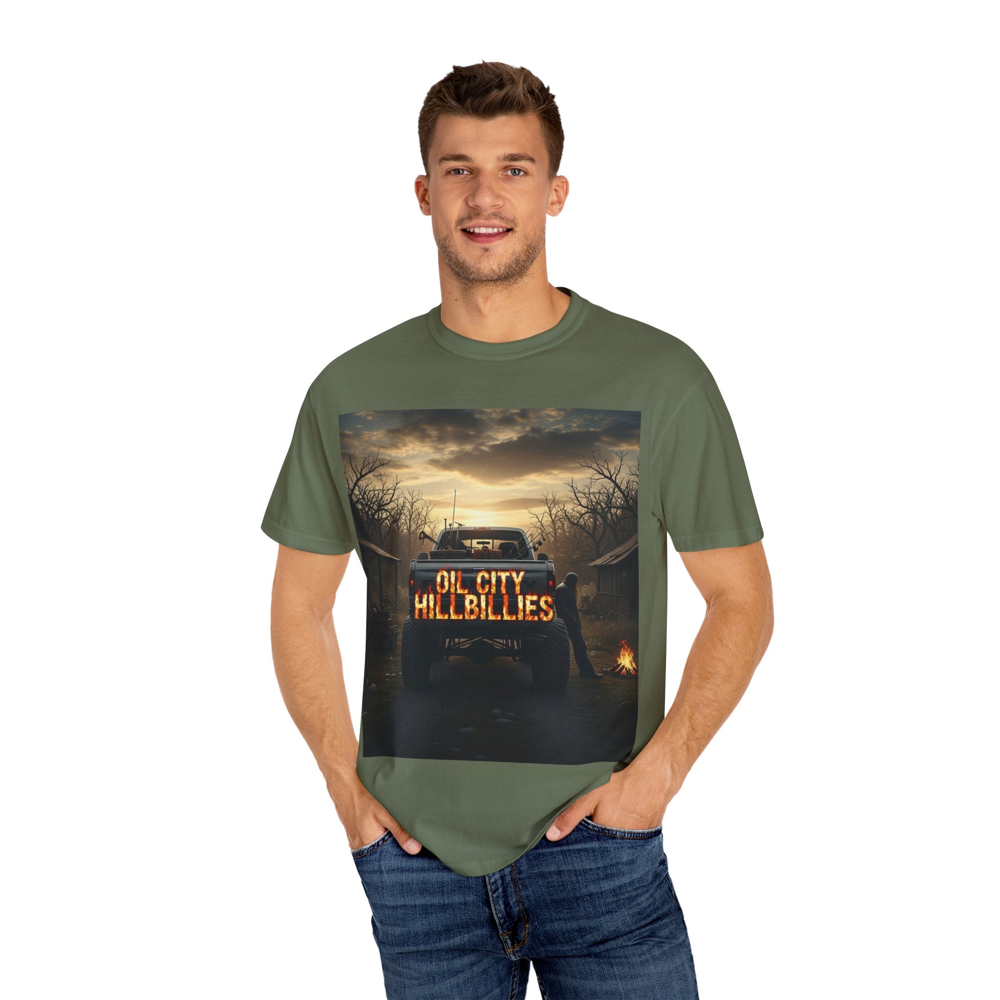 Oil City Hillbillies T-Shirt, Unisex Garment-Dyed Tee, Casual Wear, Outdoor Adventure, Gift for Country Lovers, Vintage Style