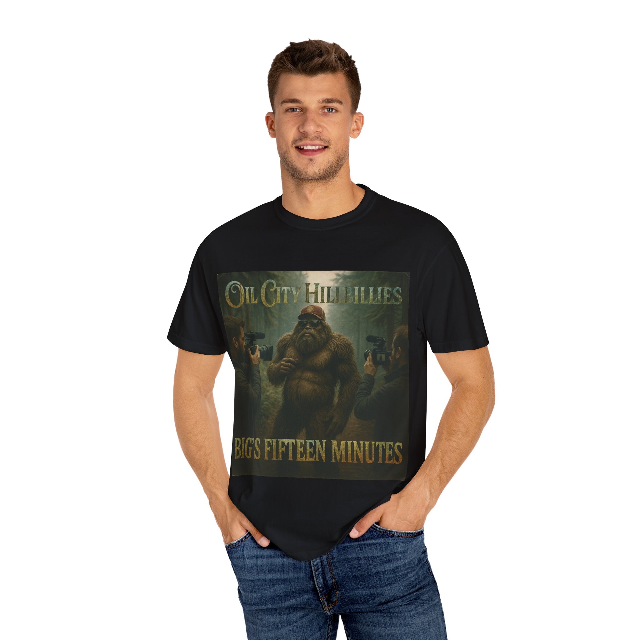Oil City Hillbillies Unisex T-Shirt, Vintage Style Tee, Bigfoot Humor, Casual Wear, Gift for Nature Lovers, Fun Weekend Shirt