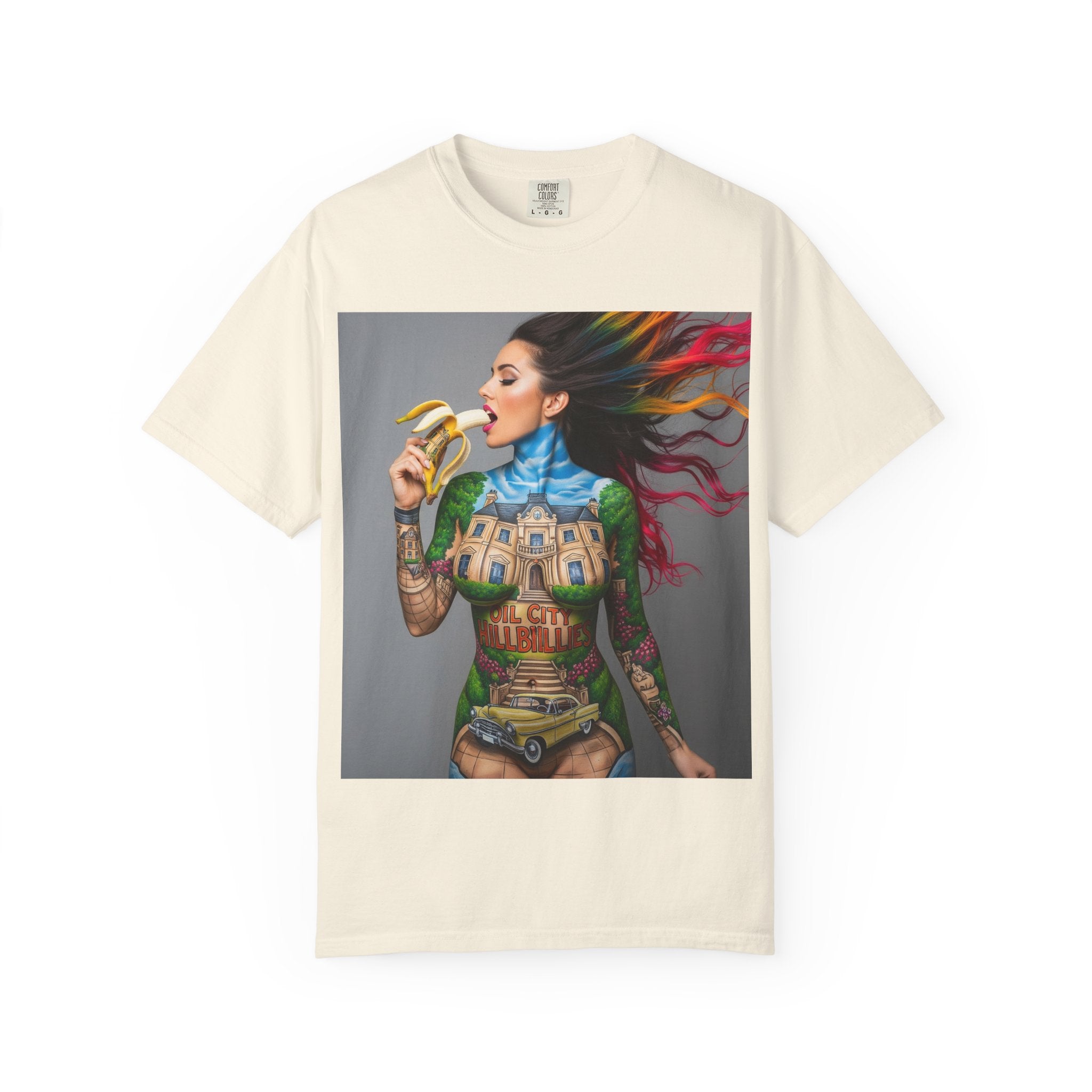 Vibrant Art Tee, Unisex Garment-Dyed T-shirt, Bohemian Style Shirt, Unique Gift, Festival Wear, Artistic Apparel