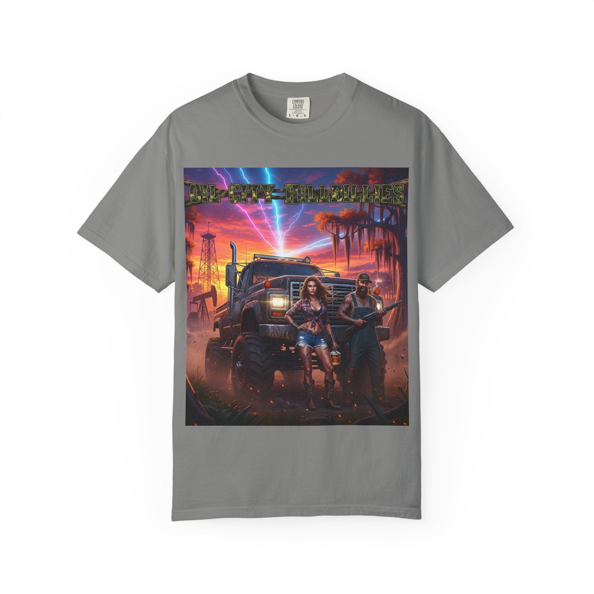 Oil City Hillbillies Adventurous Graphic T-Shirt – Fun Gift for Outdoor Lovers, Summer Vibes, Unisex Casual Wear, Adventure Shirt, Retro Band Tee