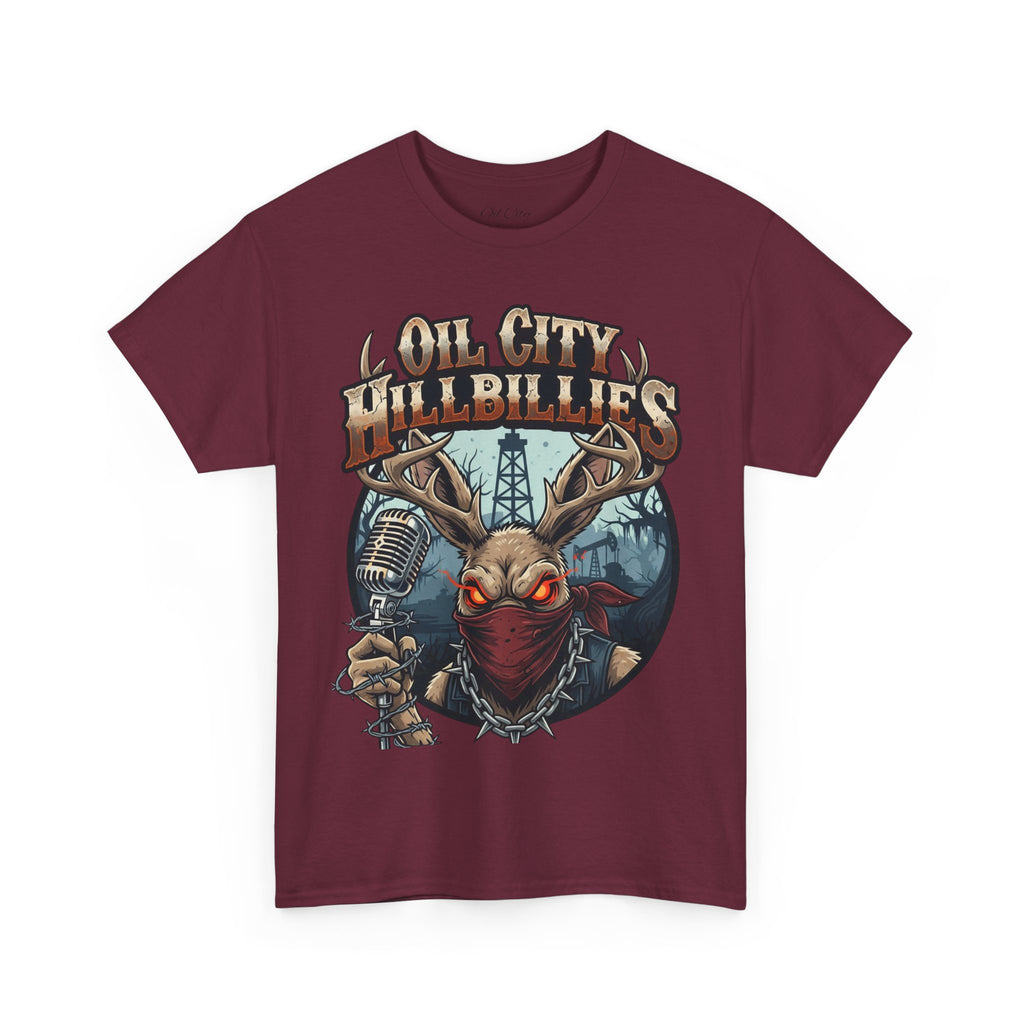Oil City Hillbillies Unisex Heavy Cotton Tee | Vintage Graphic Tee, Music Festival Shirt, Country Style Apparel, Gift for Him, Casual Wear