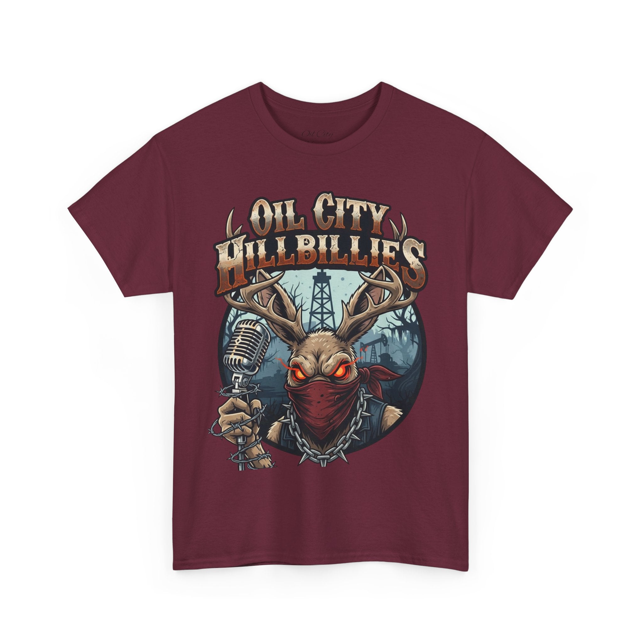 Oil City Hillbillies Unisex Heavy Cotton Tee | Vintage Graphic Tee, Music Festival Shirt, Country Style Apparel, Gift for Him, Casual Wear