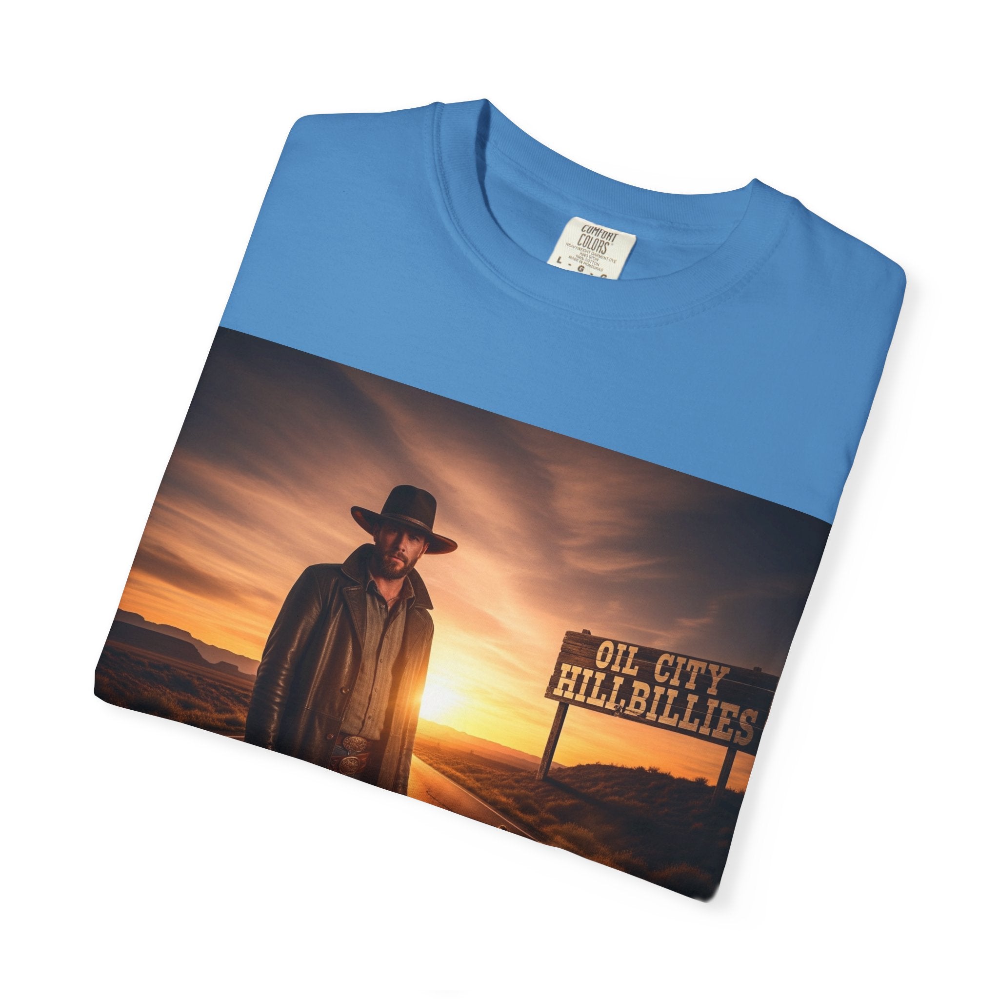 OCH Sunset Cowboy Graphic T-Shirt – Western Style Tee, Gift for Outlaw Country Fans, Casual Wear, Adventure Apparel, Unisex Fashion