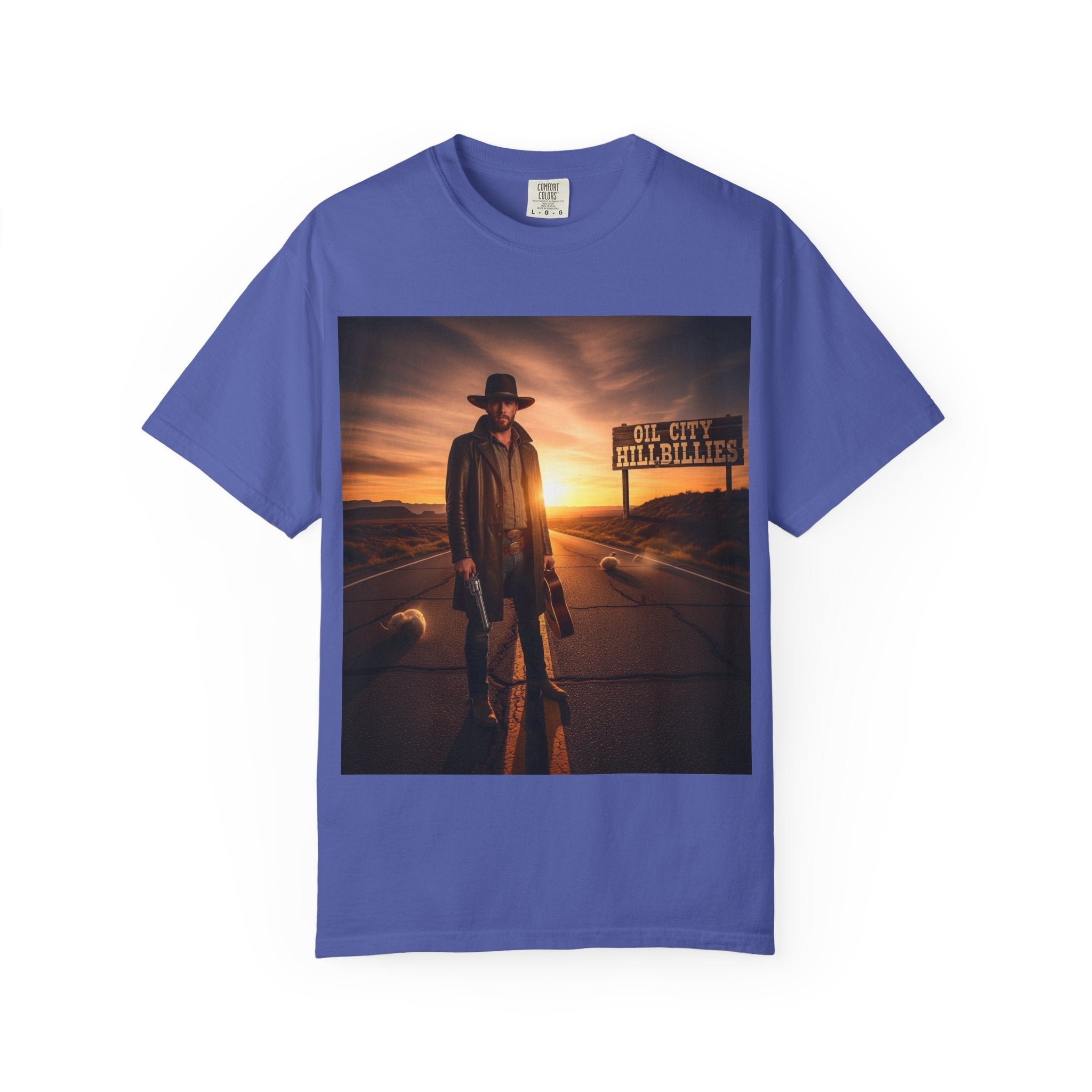 OCH Sunset Cowboy Graphic T-Shirt – Western Style Tee, Gift for Outlaw Country Fans, Casual Wear, Adventure Apparel, Unisex Fashion