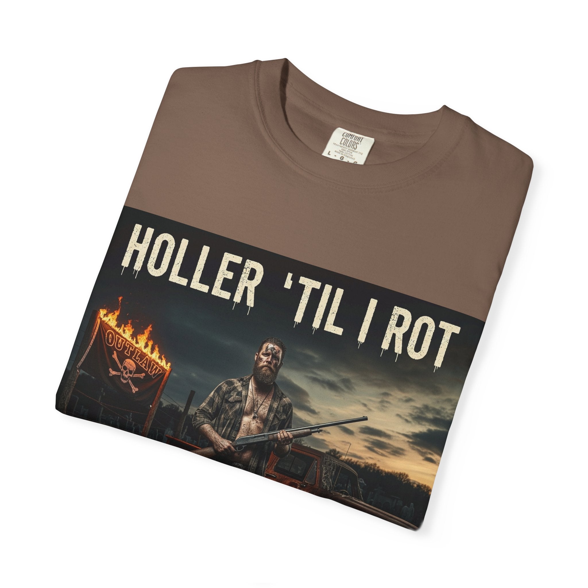 Unisex Graphic Tee - Holler 'Til I Rot, Oil City Hillbillies, Casual Wear, Music Fans, Vintage Style, Great Gift