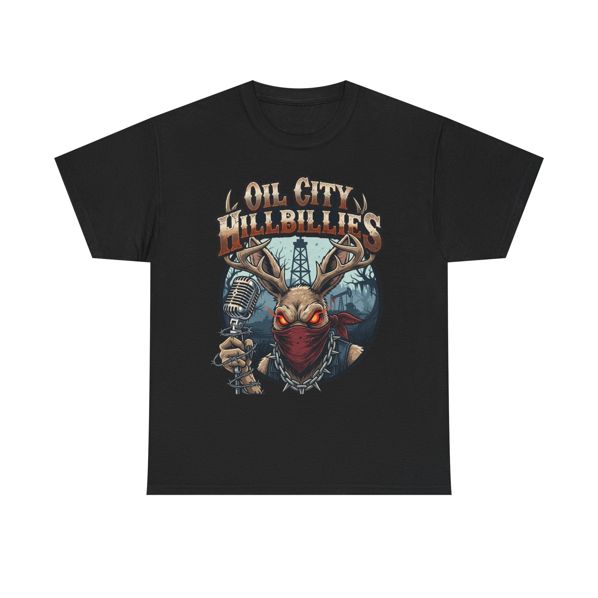 Oil City Hillbillies Unisex Heavy Cotton Tee | Vintage Graphic Tee, Music Festival Shirt, Country Style Apparel, Gift for Him, Casual Wear