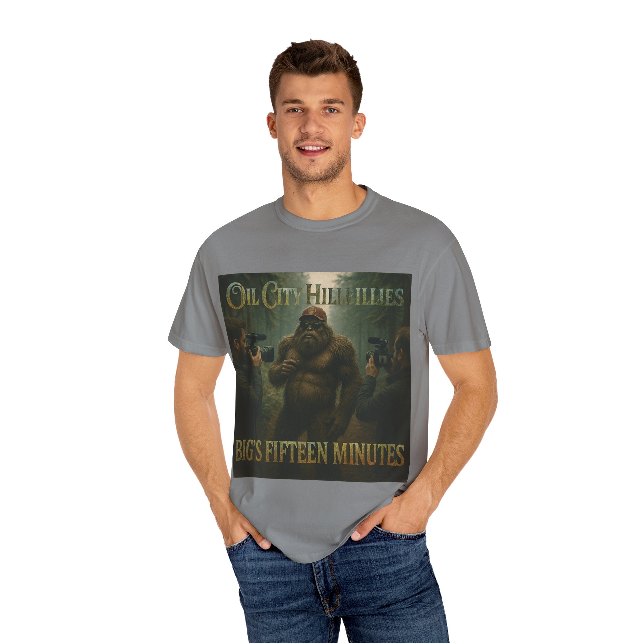 Oil City Hillbillies Unisex T-Shirt, Vintage Style Tee, Bigfoot Humor, Casual Wear, Gift for Nature Lovers, Fun Weekend Shirt