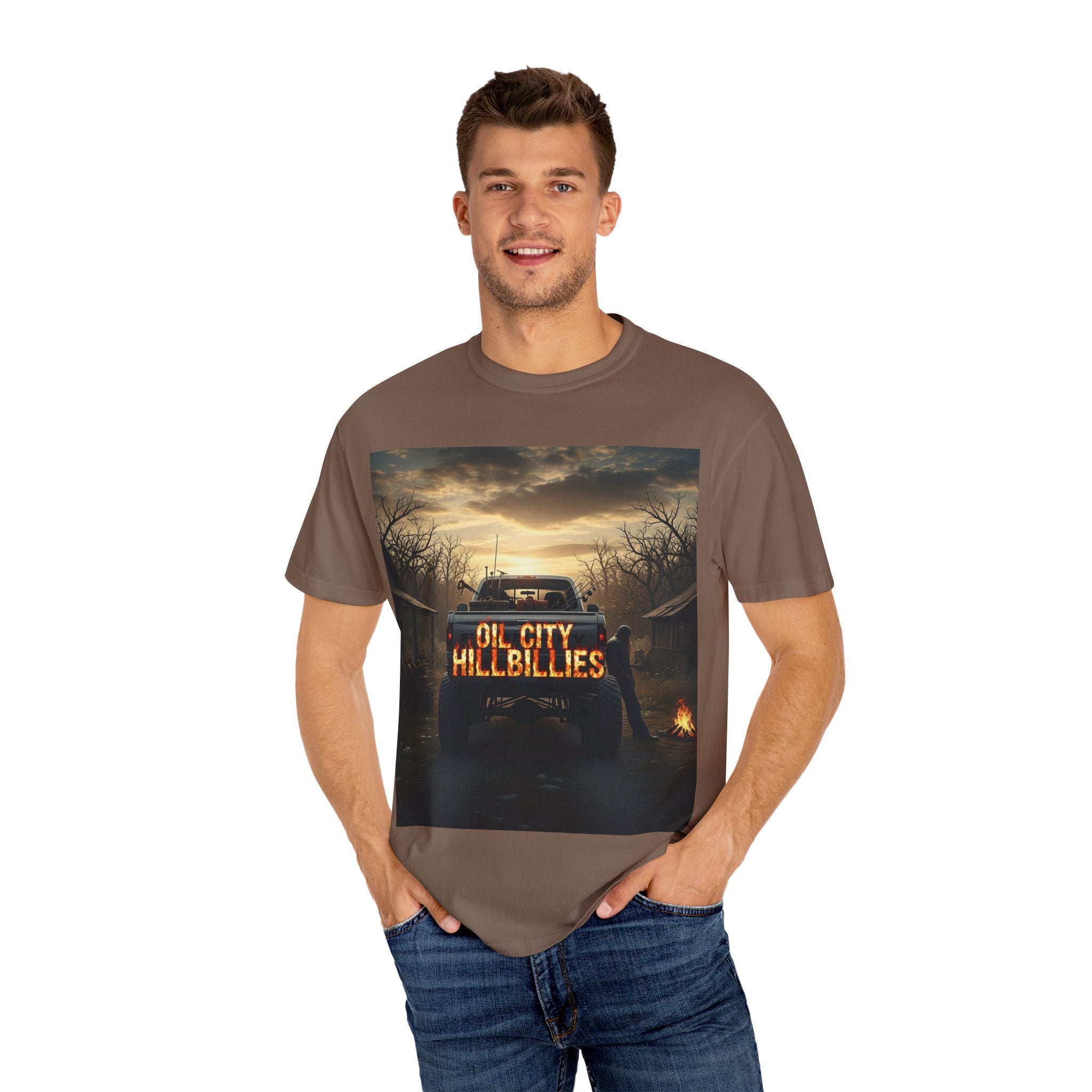 Oil City Hillbillies T-Shirt, Unisex Garment-Dyed Tee, Casual Wear, Outdoor Adventure, Gift for Country Lovers, Vintage Style