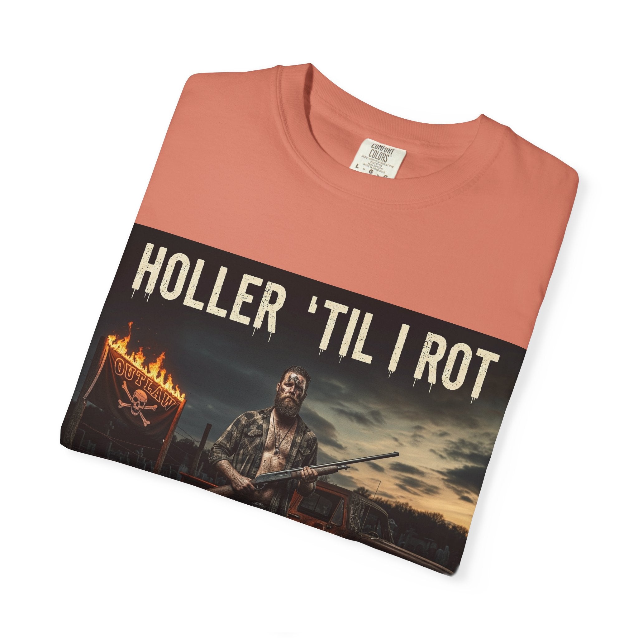 Unisex Graphic Tee - Holler 'Til I Rot, Oil City Hillbillies, Casual Wear, Music Fans, Vintage Style, Great Gift
