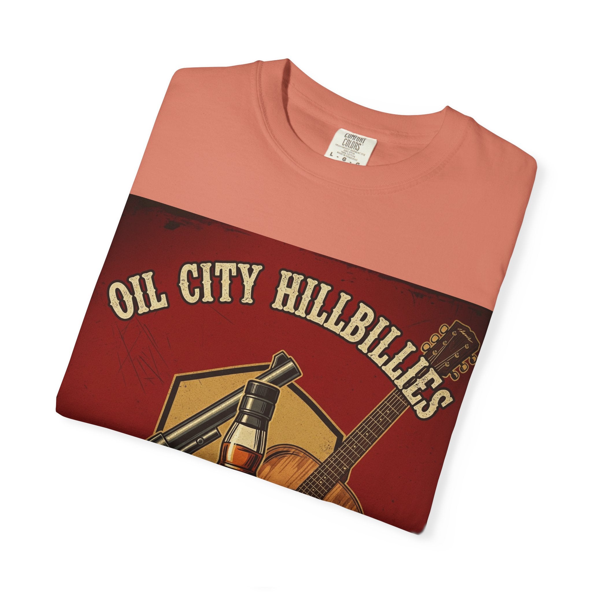 Oil City Hillbillies Whiskey-Themed T-Shirt – Rustic Style Shirt, Gift for Outlaw Country Fans, Casual Wear, Unisex Graphic Band Tee