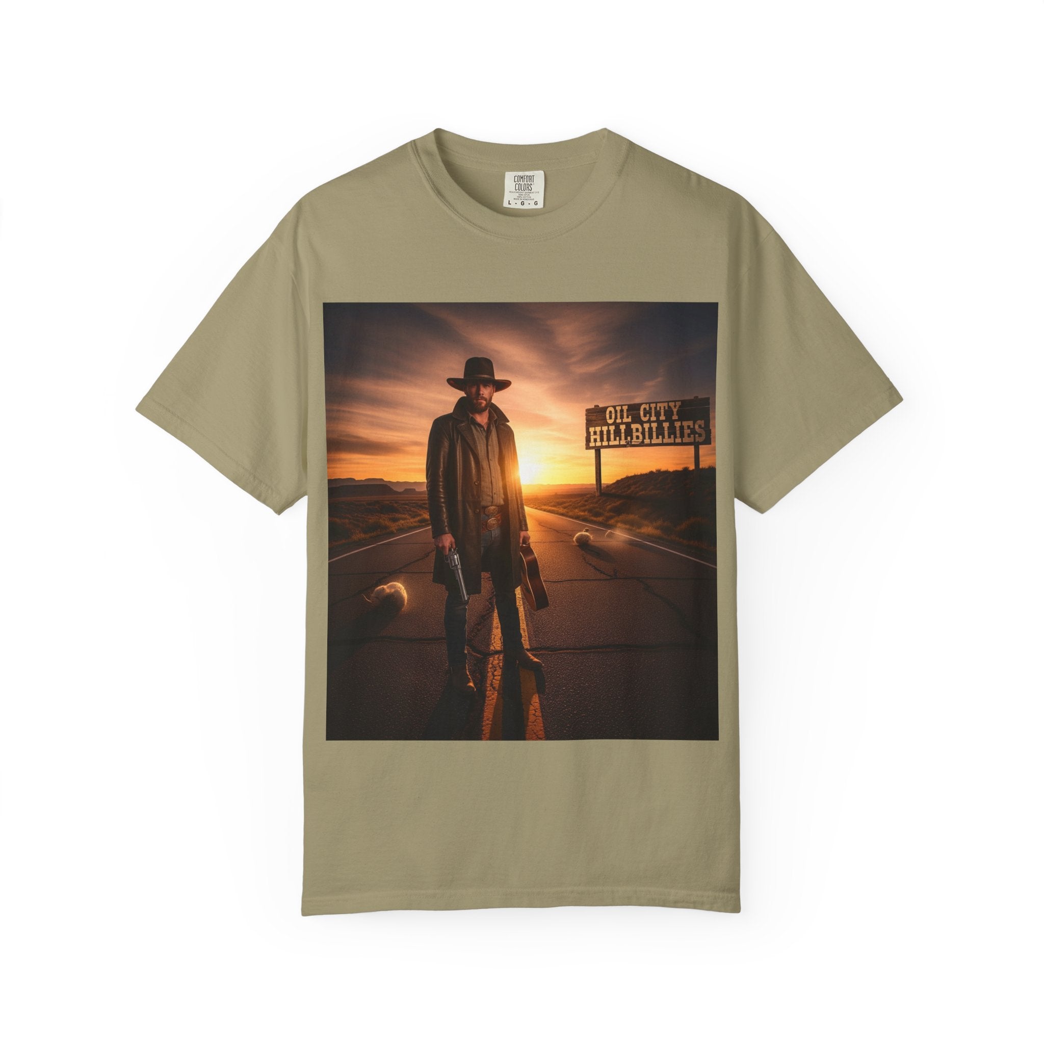 OCH Sunset Cowboy Graphic T-Shirt – Western Style Tee, Gift for Outlaw Country Fans, Casual Wear, Adventure Apparel, Unisex Fashion