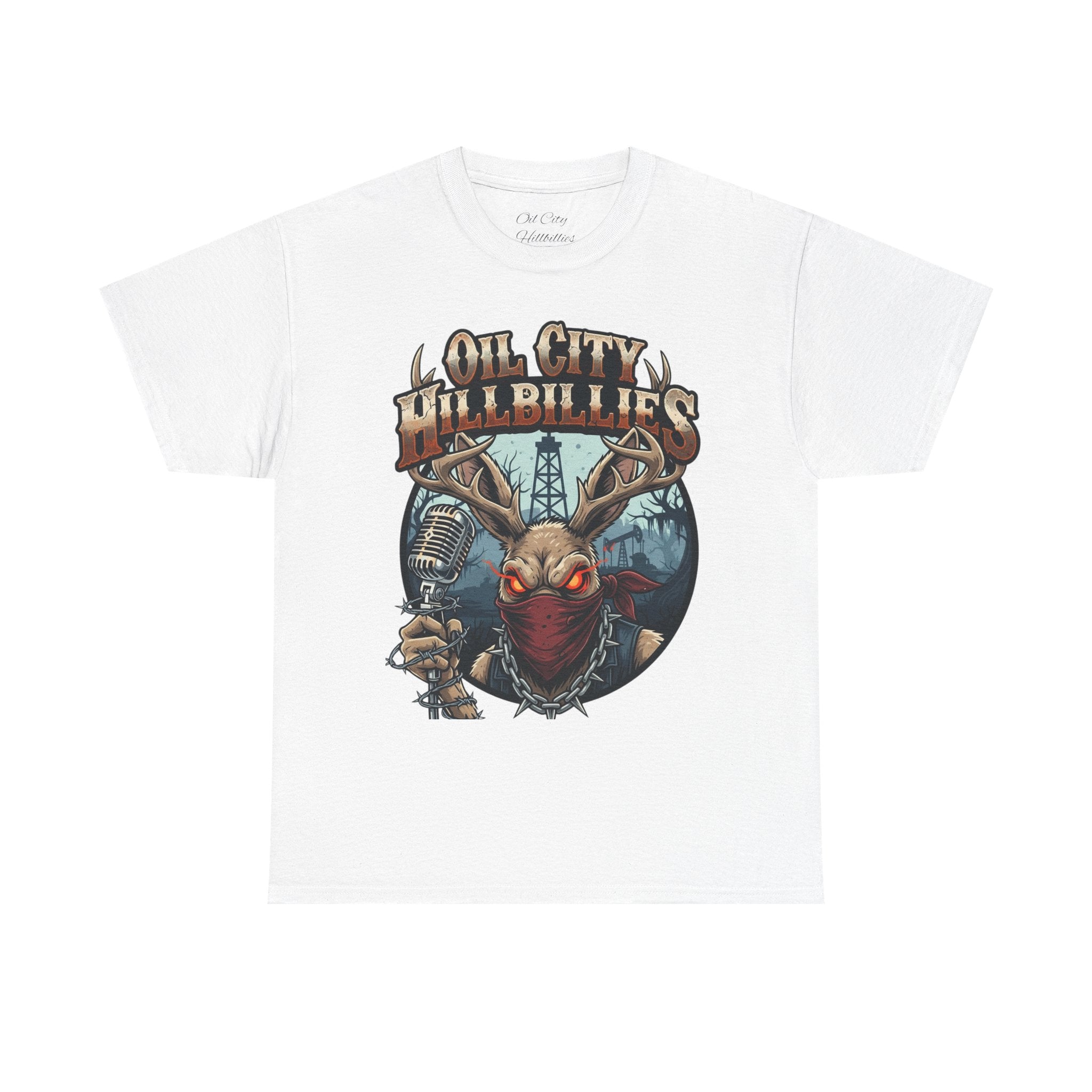 Oil City Hillbillies Unisex Heavy Cotton Tee | Vintage Graphic Tee, Music Festival Shirt, Country Style Apparel, Gift for Him, Casual Wear