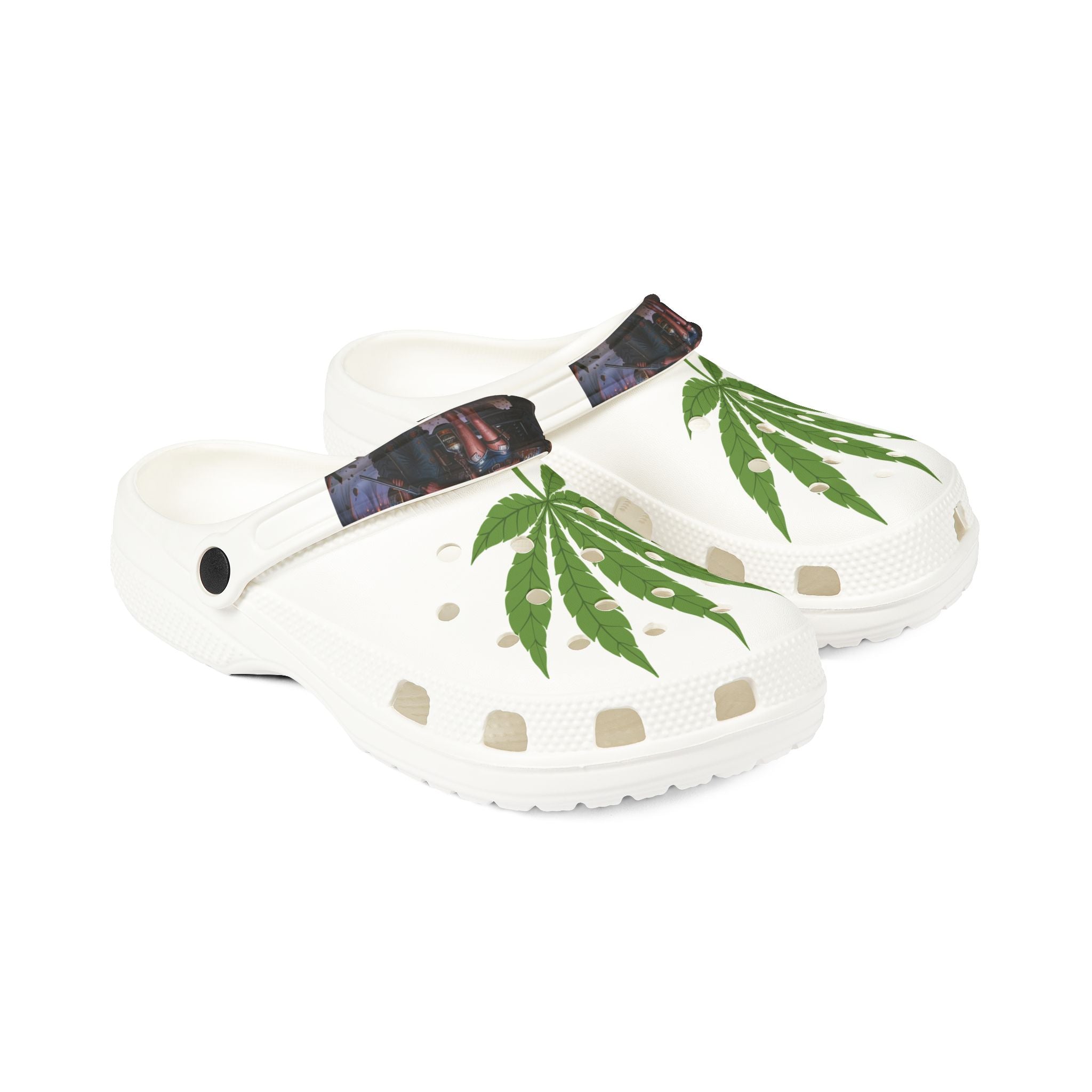 "OC Hillbillies Blaze Trail Clogs - Official Swag with Marijuana Leaf Design"