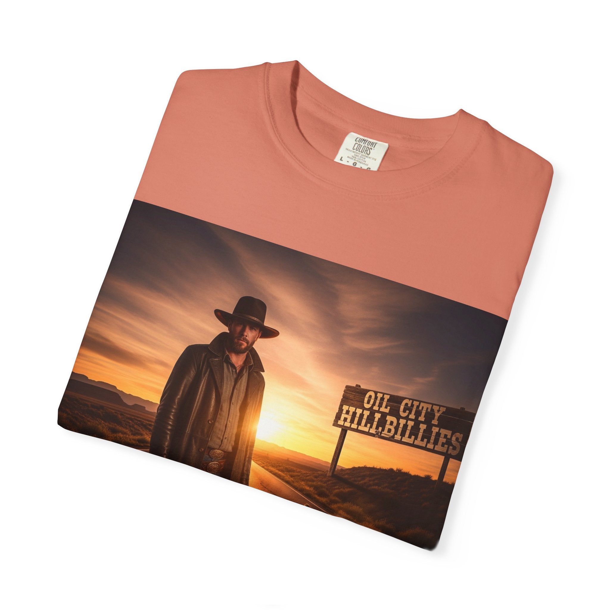 OCH Sunset Cowboy Graphic T-Shirt – Western Style Tee, Gift for Outlaw Country Fans, Casual Wear, Adventure Apparel, Unisex Fashion