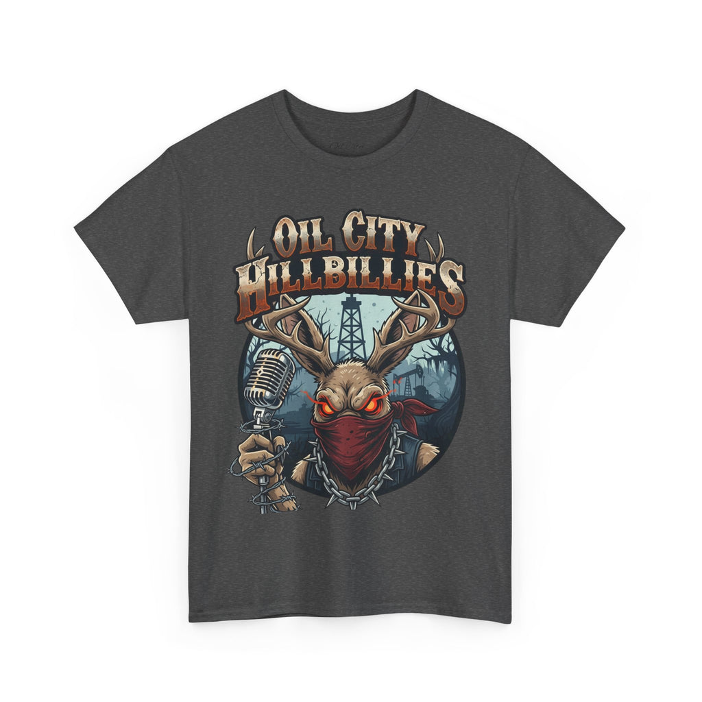 Oil City Hillbillies Unisex Heavy Cotton Tee | Vintage Graphic Tee, Music Festival Shirt, Country Style Apparel, Gift for Him, Casual Wear