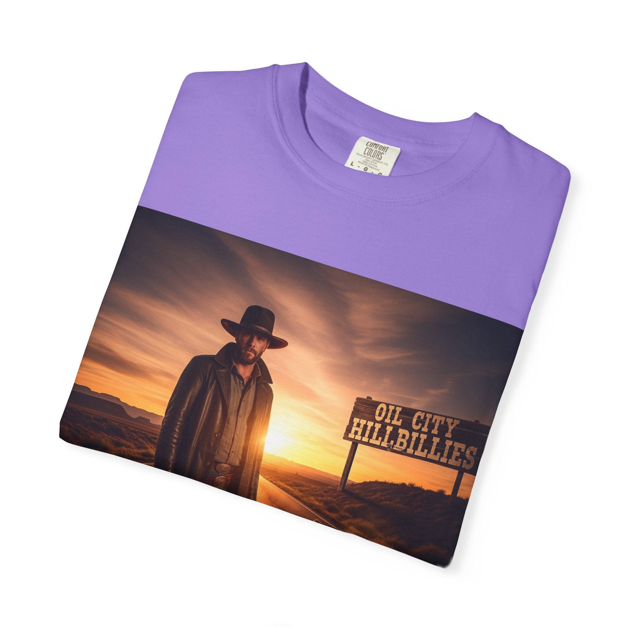 OCH Sunset Cowboy Graphic T-Shirt – Western Style Tee, Gift for Outlaw Country Fans, Casual Wear, Adventure Apparel, Unisex Fashion
