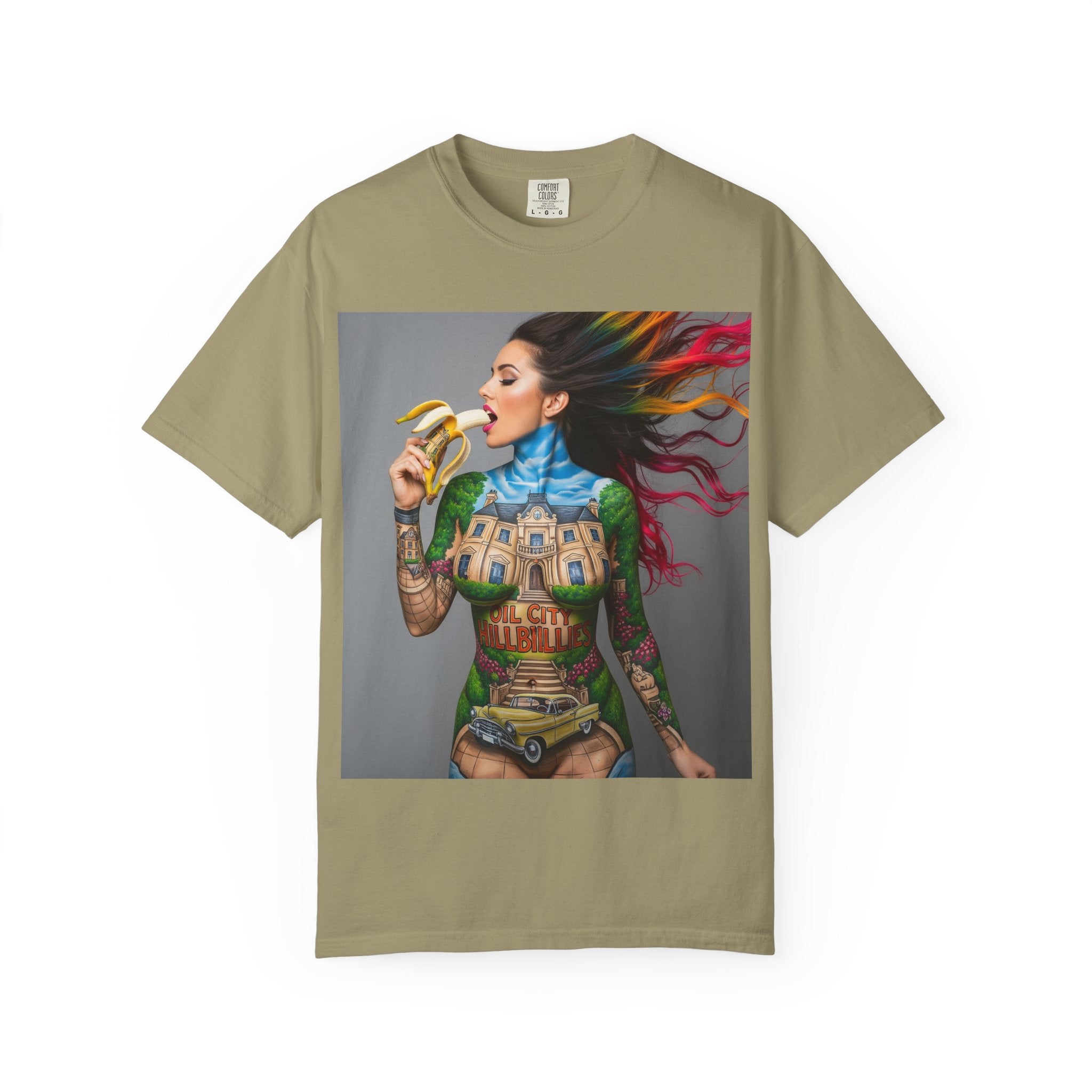 Vibrant Art Tee, Unisex Garment-Dyed T-shirt, Bohemian Style Shirt, Unique Gift, Festival Wear, Artistic Apparel