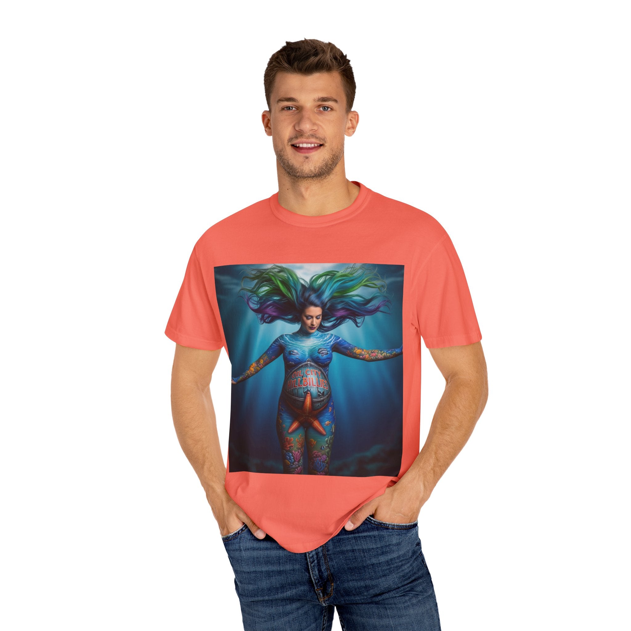 Garment-Dyed Oil City Hillbillies Tee Inspired by Southern Roots and Backwoods Culture, Bohemian T-shirt for Music Festivals, Artistic Outlaw Fashion Statement, Perfect Gift for Fans