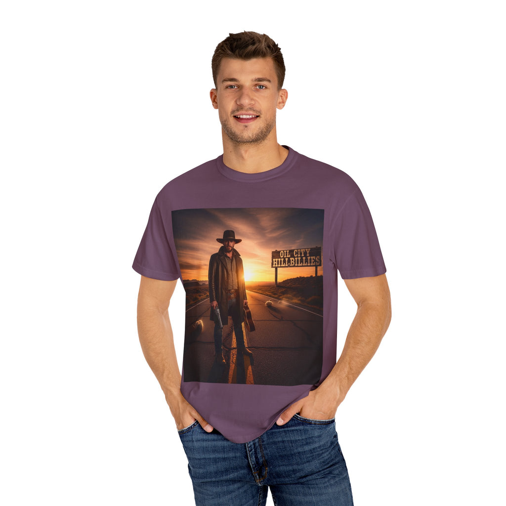 OCH Sunset Cowboy Graphic T-Shirt – Western Style Tee, Gift for Outlaw Country Fans, Casual Wear, Adventure Apparel, Unisex Fashion