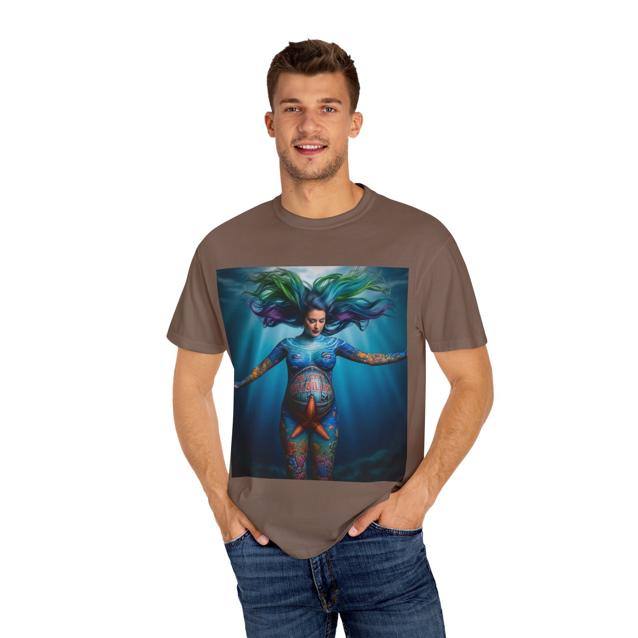 Garment-Dyed Oil City Hillbillies Tee Inspired by Southern Roots and Backwoods Culture, Bohemian T-shirt for Music Festivals, Artistic Outlaw Fashion Statement, Perfect Gift for Fans