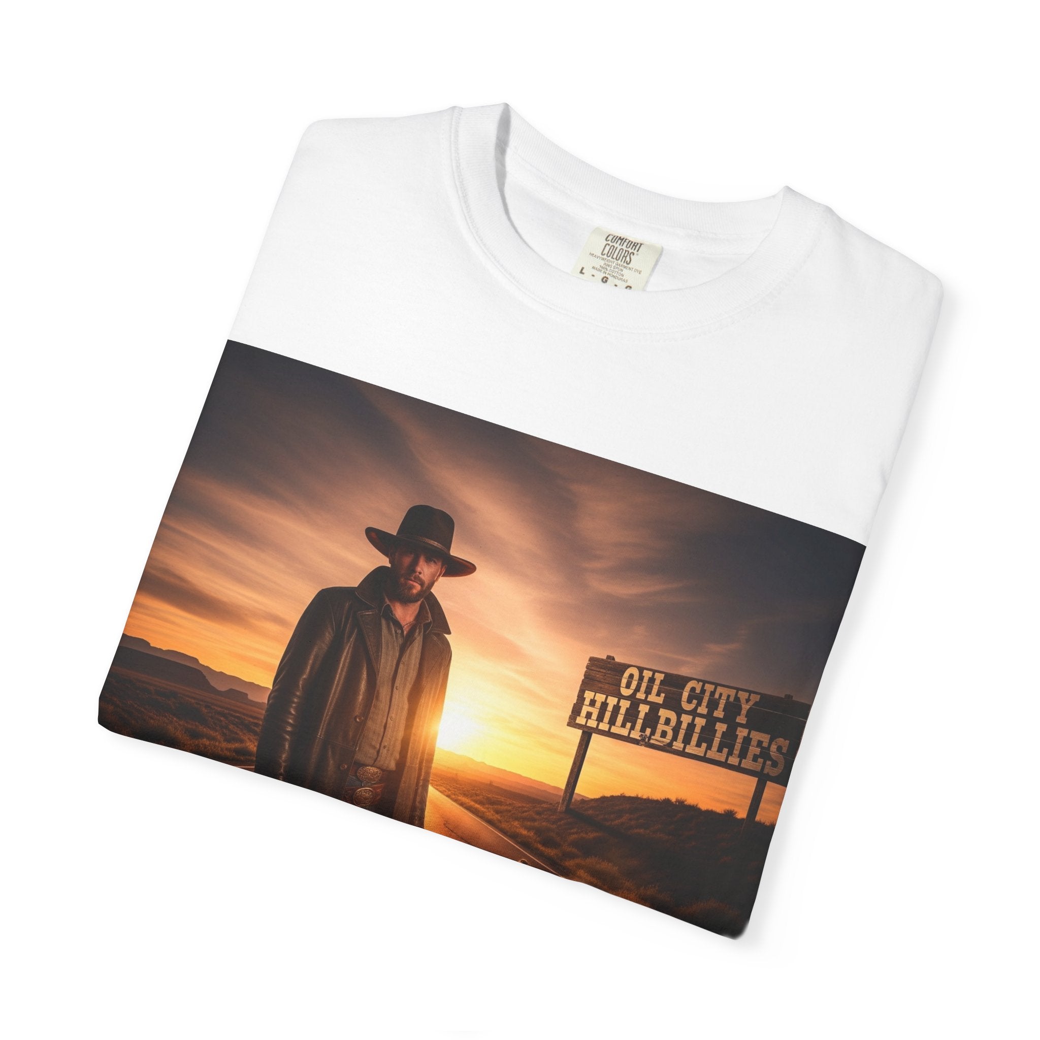 OCH Sunset Cowboy Graphic T-Shirt – Western Style Tee, Gift for Outlaw Country Fans, Casual Wear, Adventure Apparel, Unisex Fashion