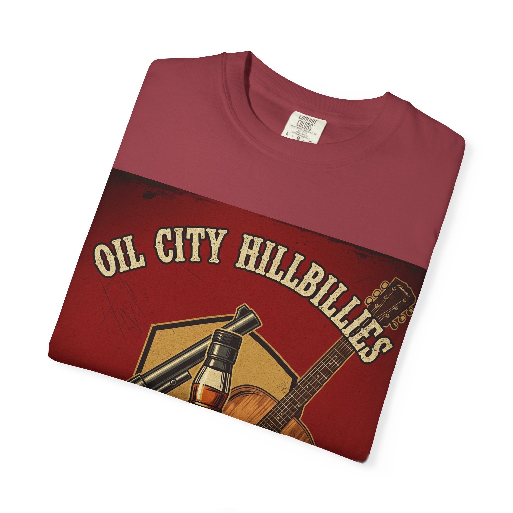 Oil City Hillbillies Whiskey-Themed T-Shirt – Rustic Style Shirt, Gift for Outlaw Country Fans, Casual Wear, Unisex Graphic Band Tee
