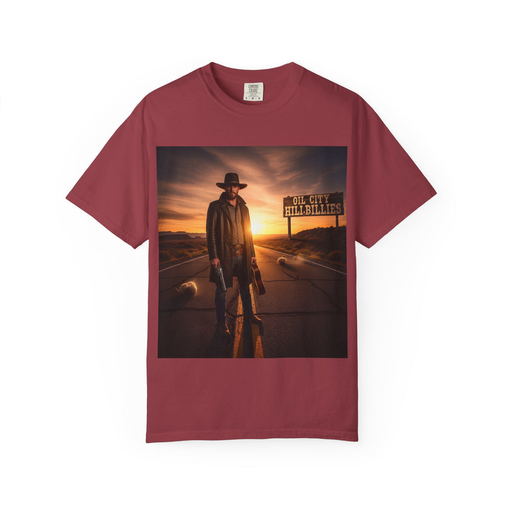 OCH Sunset Cowboy Graphic T-Shirt – Western Style Tee, Gift for Outlaw Country Fans, Casual Wear, Adventure Apparel, Unisex Fashion