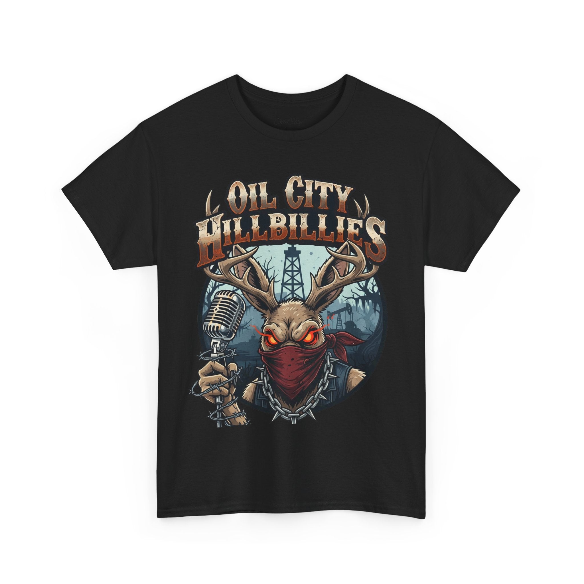 Oil City Hillbillies Unisex Heavy Cotton Tee | Vintage Graphic Tee, Music Festival Shirt, Country Style Apparel, Gift for Him, Casual Wear