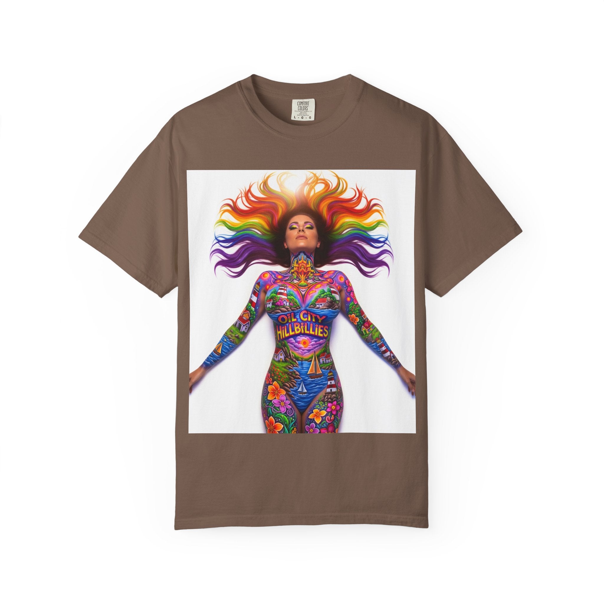 Oil City Hillbillies Full Body Art – Colorful Empowerment T-Shirt, Vibrant Art Tee, Unisex Graphic Shirt, Festival Wear, Pride Apparel, Gift for Artists