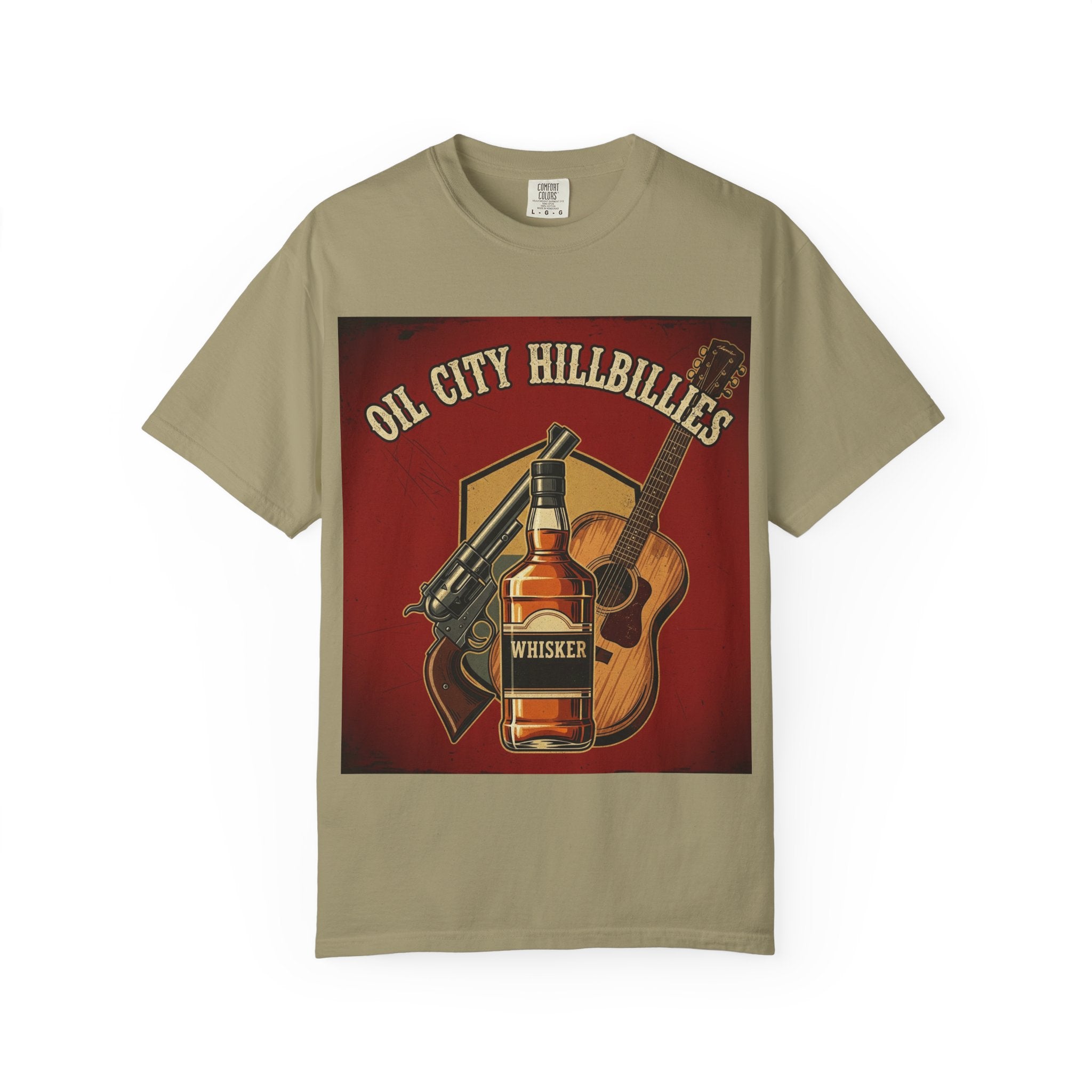Oil City Hillbillies Whiskey-Themed T-Shirt – Rustic Style Shirt, Gift for Outlaw Country Fans, Casual Wear, Unisex Graphic Band Tee