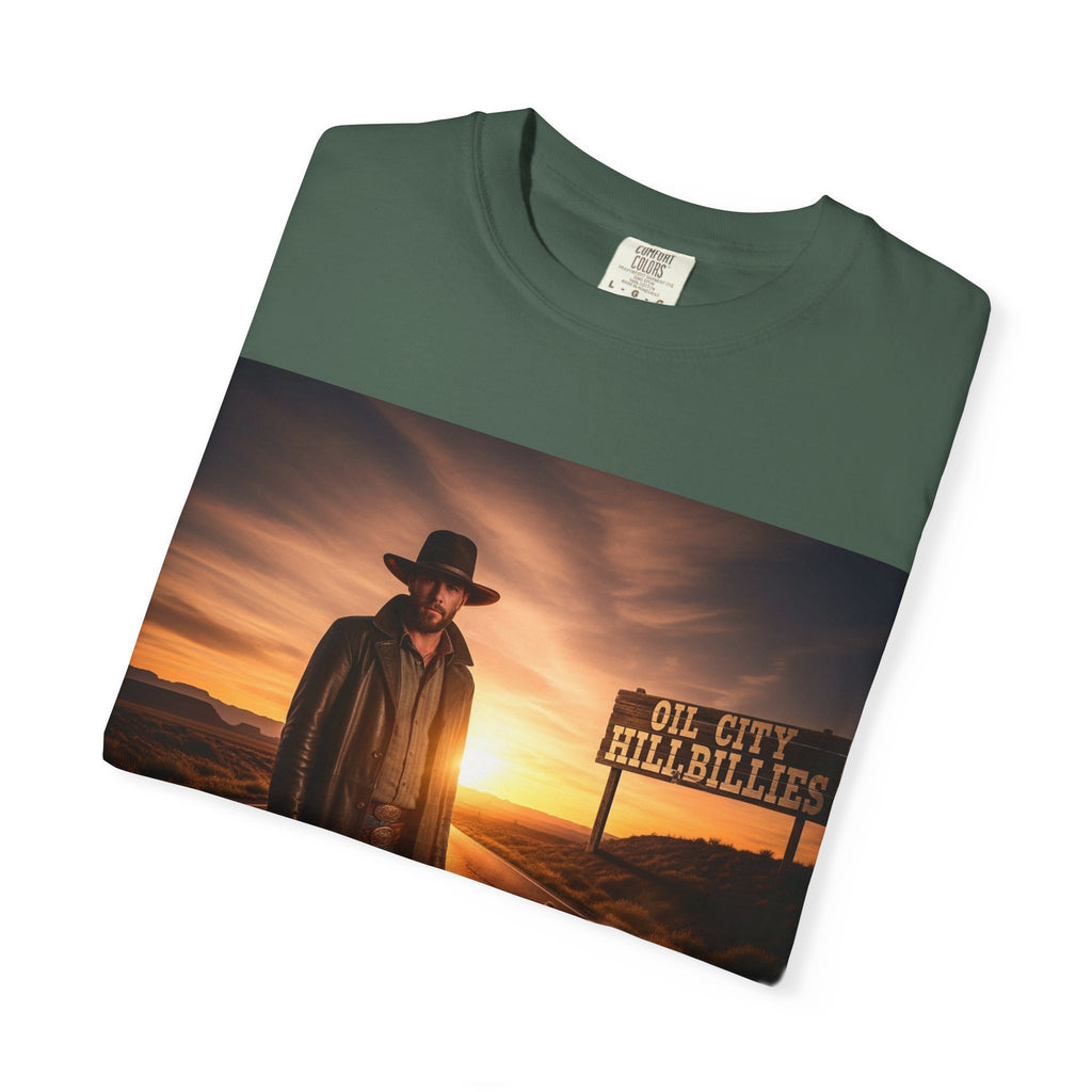 OCH Sunset Cowboy Graphic T-Shirt – Western Style Tee, Gift for Outlaw Country Fans, Casual Wear, Adventure Apparel, Unisex Fashion