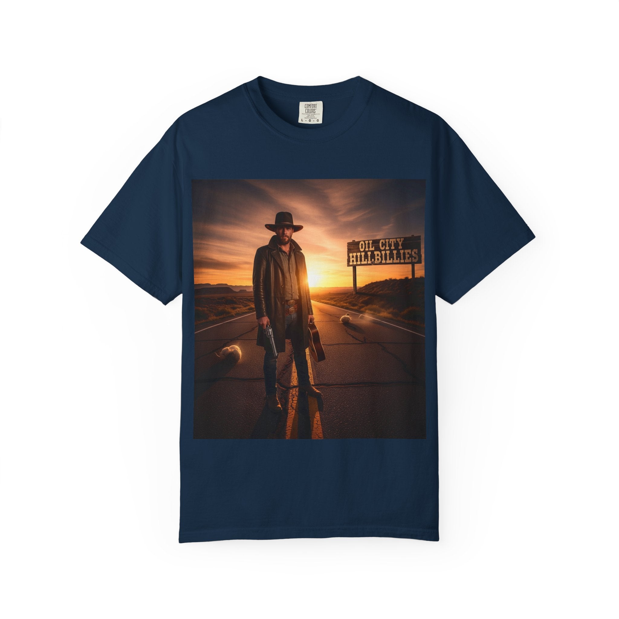 OCH Sunset Cowboy Graphic T-Shirt – Western Style Tee, Gift for Outlaw Country Fans, Casual Wear, Adventure Apparel, Unisex Fashion