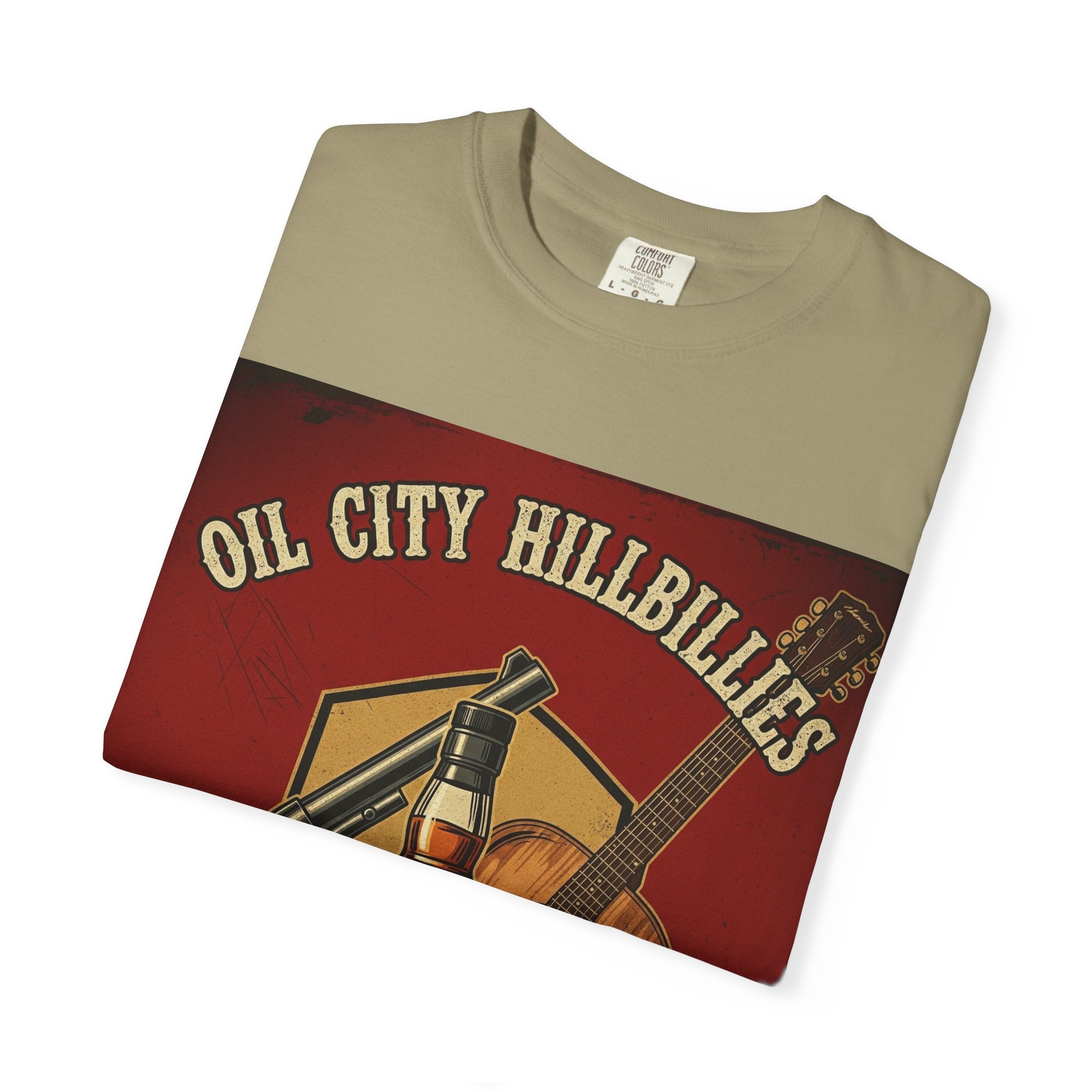 Oil City Hillbillies Whiskey-Themed T-Shirt – Rustic Style Shirt, Gift for Outlaw Country Fans, Casual Wear, Unisex Graphic Band Tee