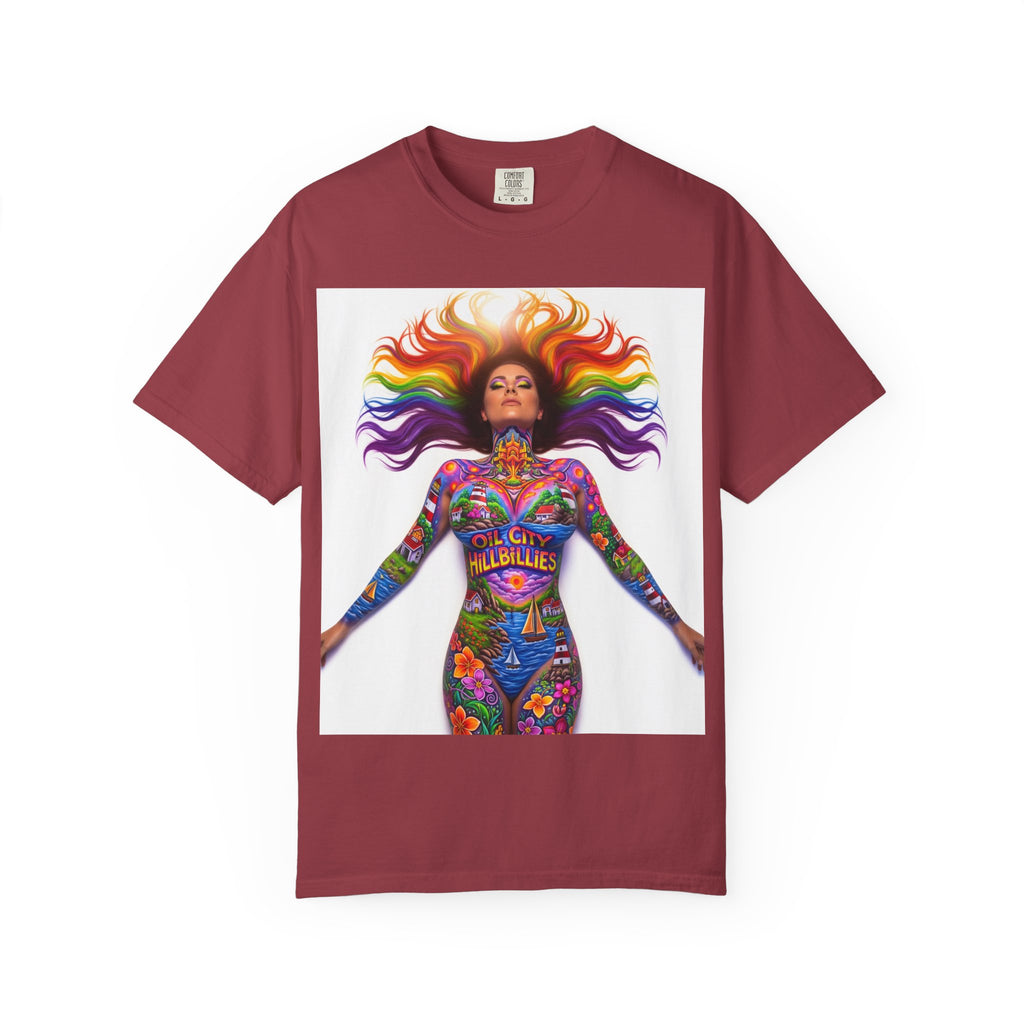 Oil City Hillbillies Full Body Art – Colorful Empowerment T-Shirt, Vibrant Art Tee, Unisex Graphic Shirt, Festival Wear, Pride Apparel, Gift for Artists