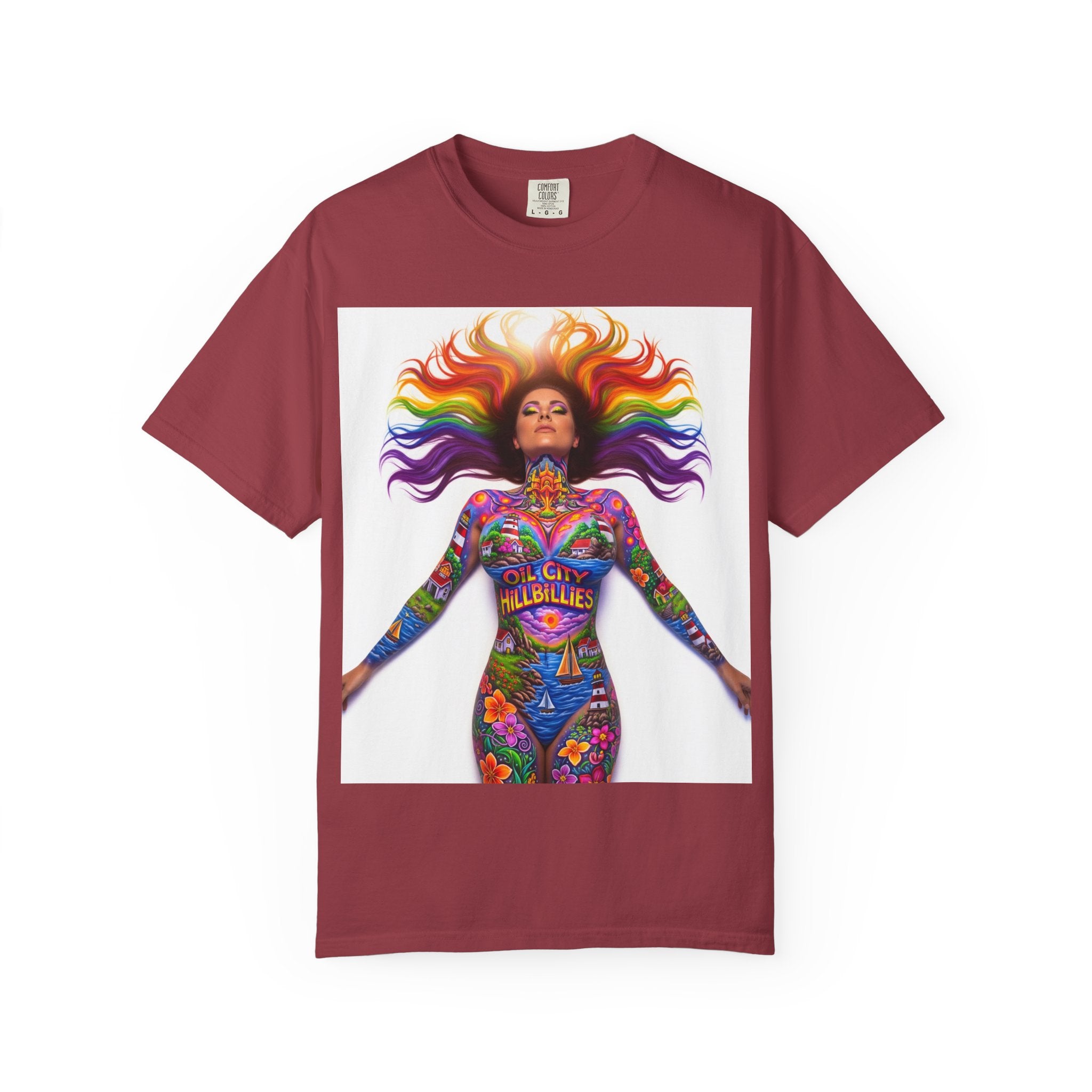 Oil City Hillbillies Full Body Art – Colorful Empowerment T-Shirt, Vibrant Art Tee, Unisex Graphic Shirt, Festival Wear, Pride Apparel, Gift for Artists
