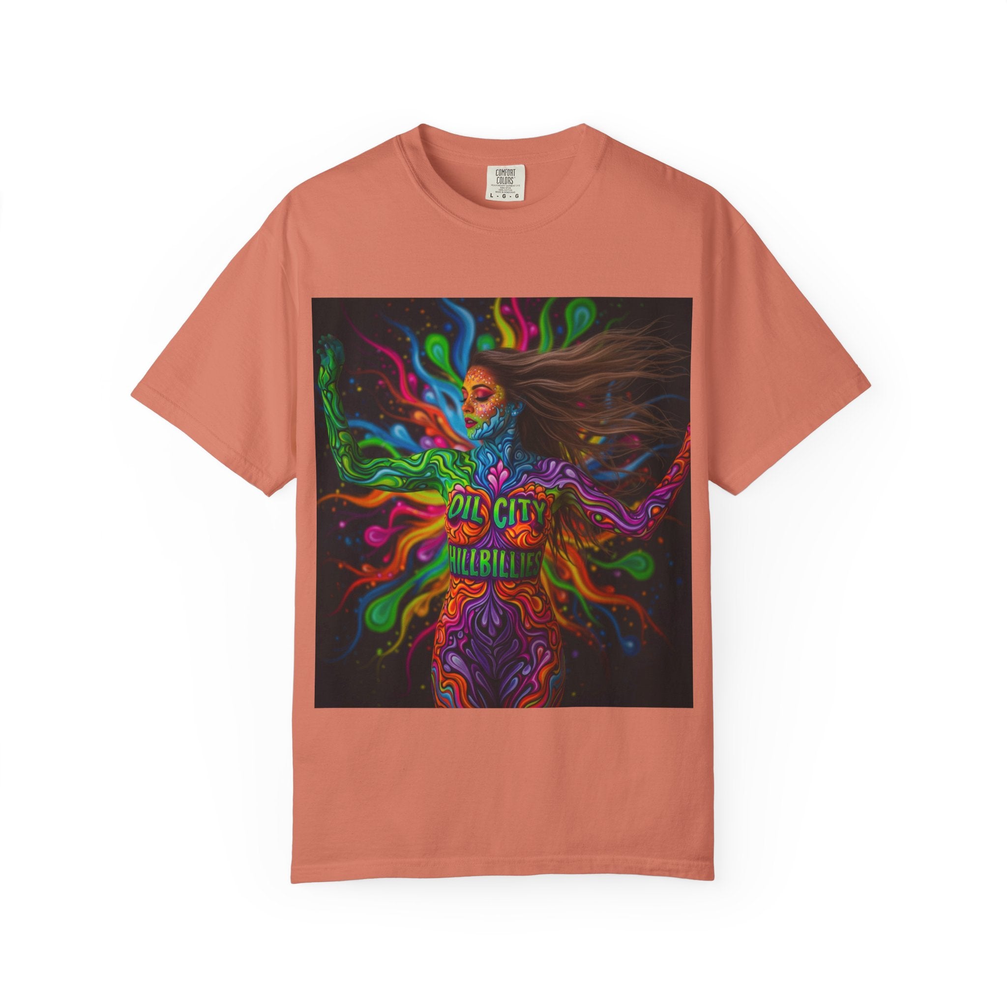 Garment-Dyed Oil City Hillbillies Tee Inspired by Southern Roots and Backwoods Culture, Bohemian T-shirt for Music Festivals, Artistic Outlaw Fashion Statement, Perfect Gift for Fans